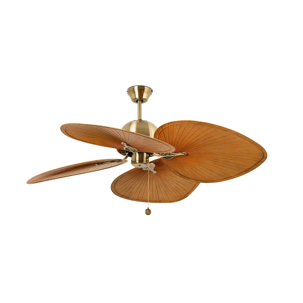 Deckenventilator Cuba Gold 132 cm mit Zugkette Messing